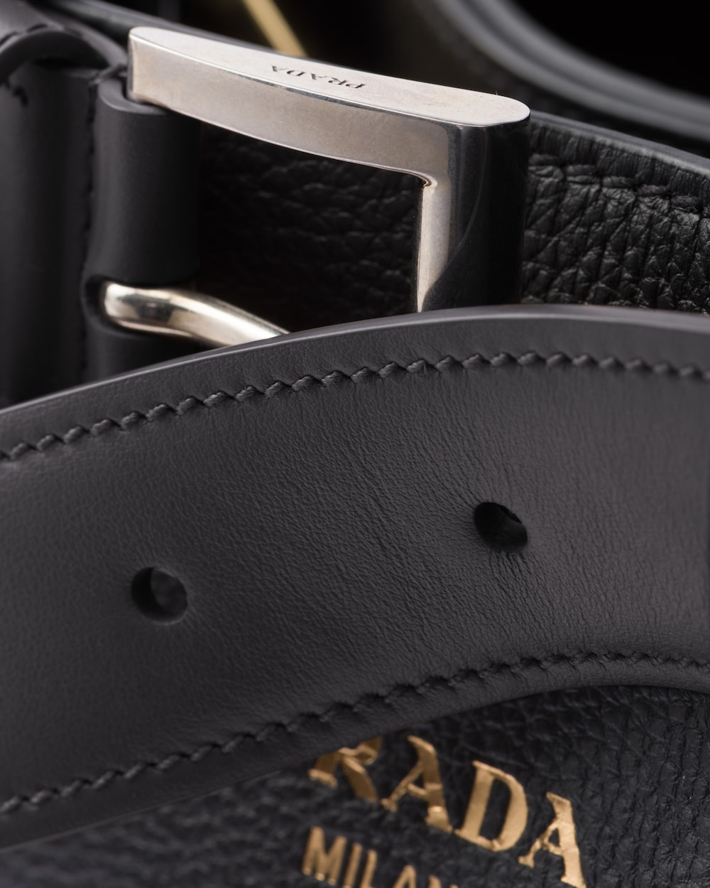 Prada Buckle Small Leather Handbag With Belt - Image 4